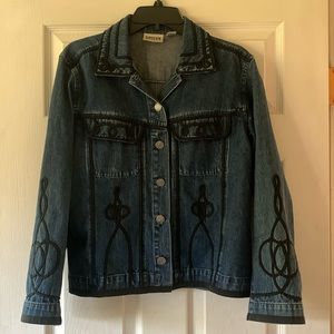 Chicos embroidered cowboy western jean jacket